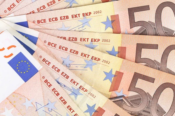 Fifty euro banknotes — Stock Photo, Image