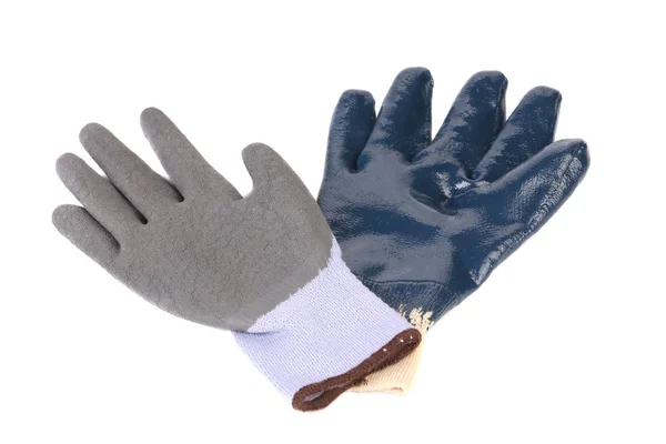 Grijs en blauw beschermende handschoenen. — Stockfoto