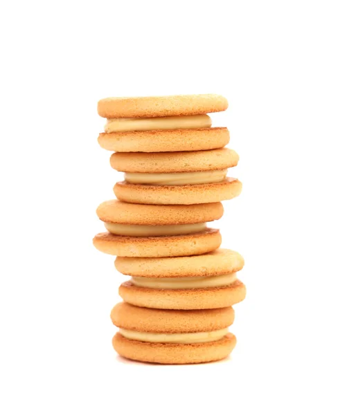 Sandwich koekjes met witte crème. — Stockfoto