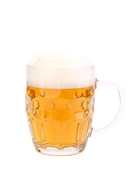 Caneca de cerveja com espuma — Fotografia de Stock