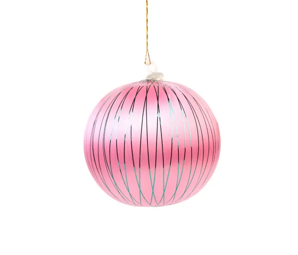 Pembe sıkıcı Noel top. — Stok fotoğraf