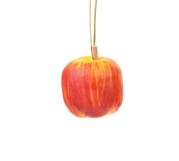 Искусственное яблоко для рождественской елки . — стоковое фото