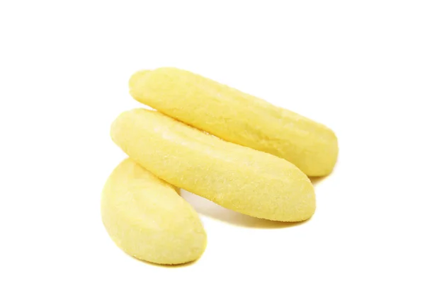 Marshmallow in vorm van een banaan. — Stockfoto
