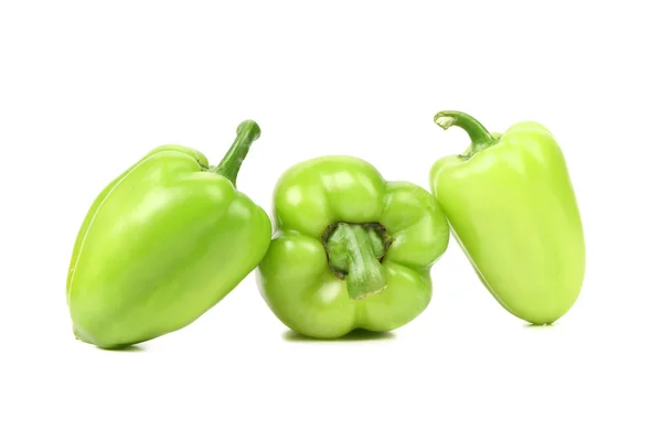 Drei grüne Paprika — Stockfoto