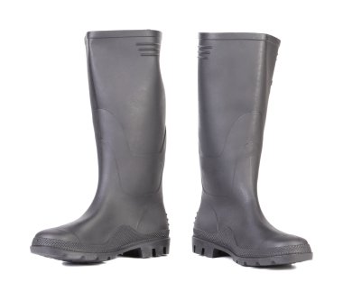 High rubber boots black color. clipart