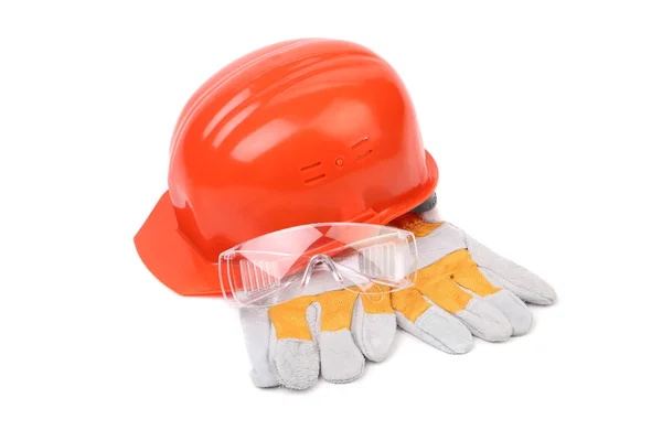 Gafas y guantes de protección para la cabeza dura . — Foto de Stock