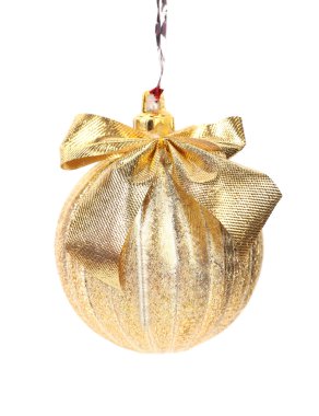 kurdele ile altın Noel top.