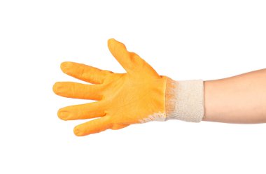 Kauçuk koruyucu sarı eldiven.