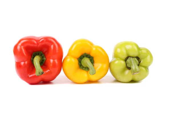 Τρεις πολύχρωμες πιπεριές. — Φωτογραφία Αρχείου