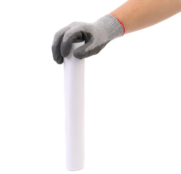 Hand holding rolled paper. — Stock fotografie