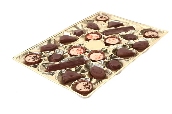 Box of chocolates candies. — Stock Photo, Image