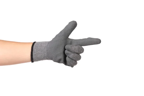 Резиновая защитная перчатка, как пистолет — стоковое фото