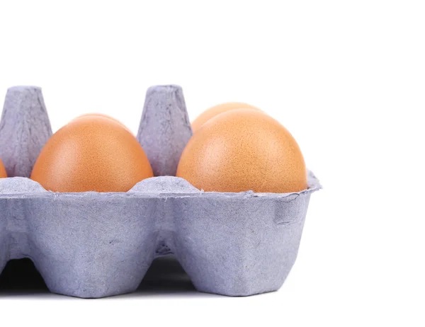 Ovos numa caixa azul — Fotografia de Stock