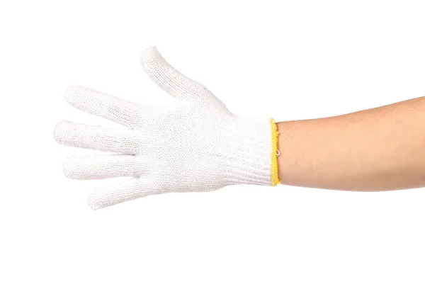 Witte dunne werk handschoen. — Stockfoto