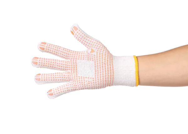 Thin work glove with red pimple. — Stock Photo, Image