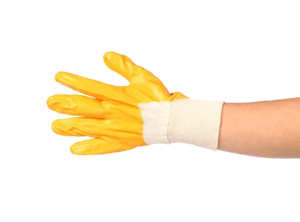 Rubber protective yellow glove. — Stock Photo, Image