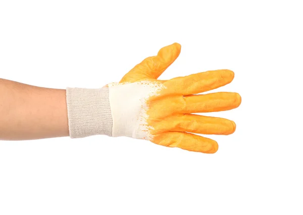 Rubber protective yellow glove. — Stock Photo, Image