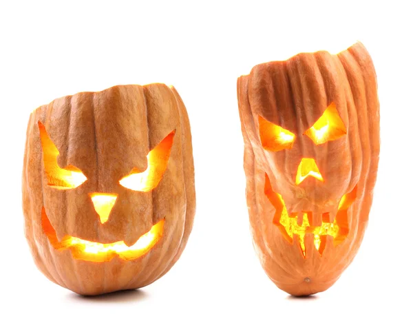 Jack lantern with scary evil faces. — Stock Photo, Image