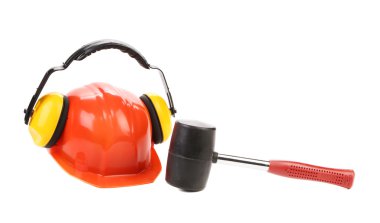 kask ve çekiç muffs kulak.