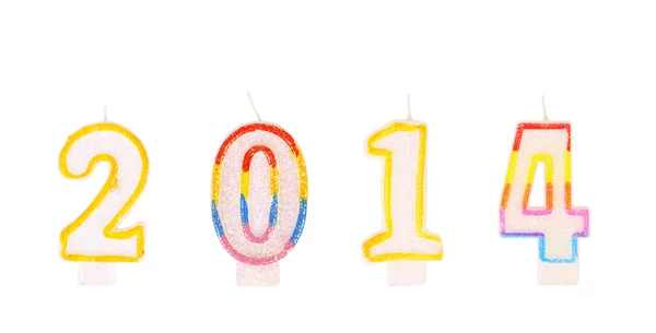 Bougies colorées nombre d'année 2014 . — Photo