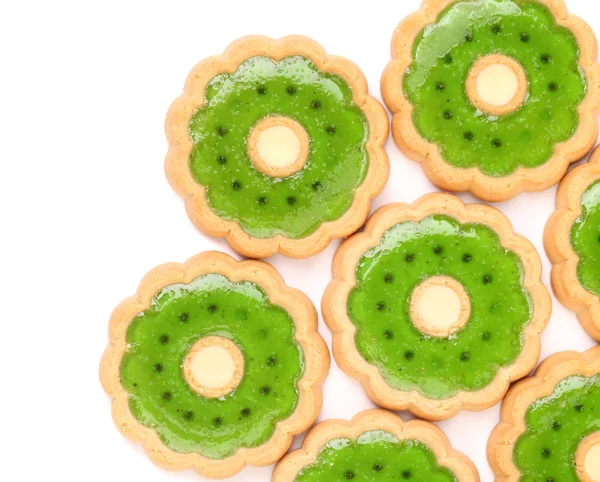 Fondo de galleta con mermelada de kiwi . —  Fotos de Stock