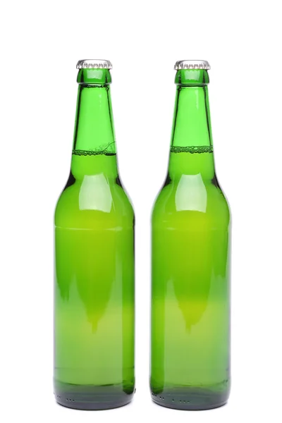 Dvě lahve lehkého piva — Stock fotografie