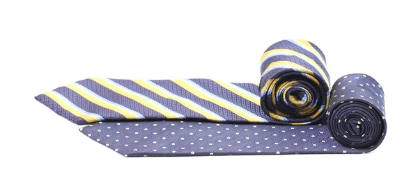 Zwei gerollte Krawatten isoliert auf weiß — Stockfoto