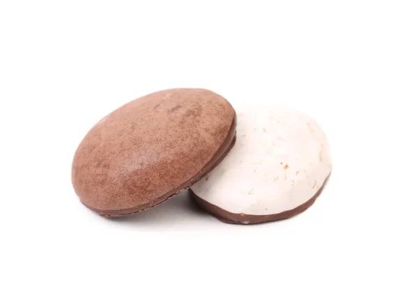 Galletas de beso blanco y oscuro — Foto de Stock