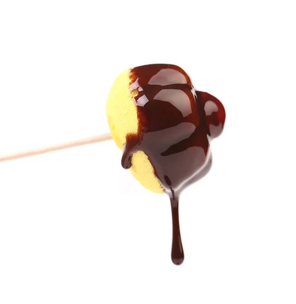 Marshmallow in chocolade syrop. — Stockfoto