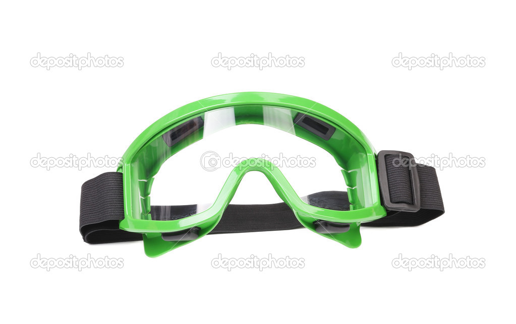 Green protective glasses.
