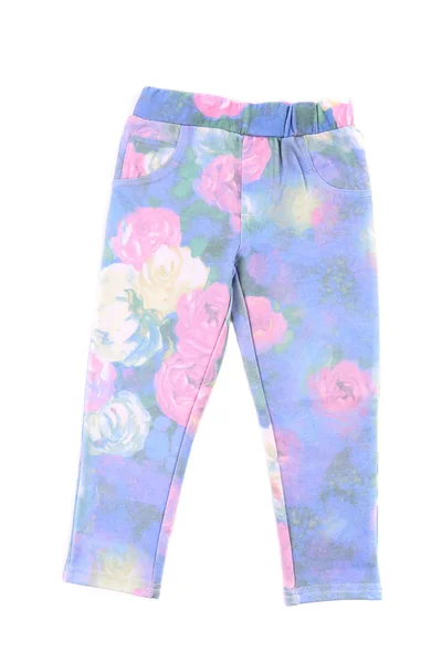 Детские брюки с цветочными отпечатками . — стоковое фото