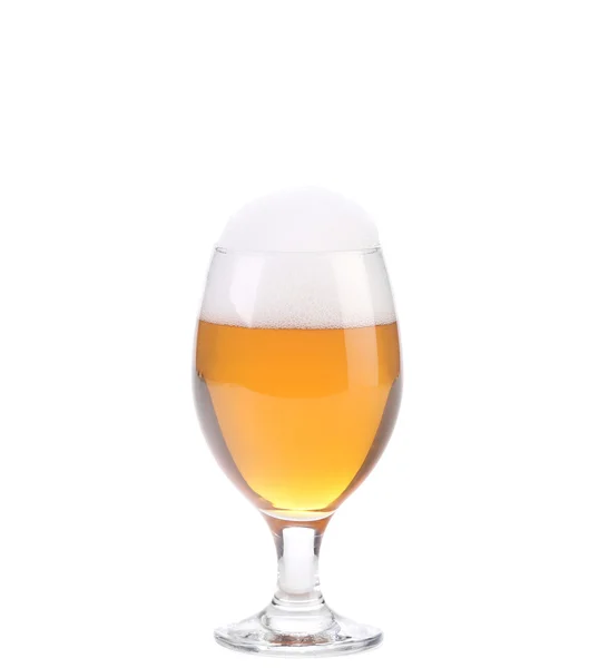 Closeup of beer glass with foam. — Stock Photo, Image