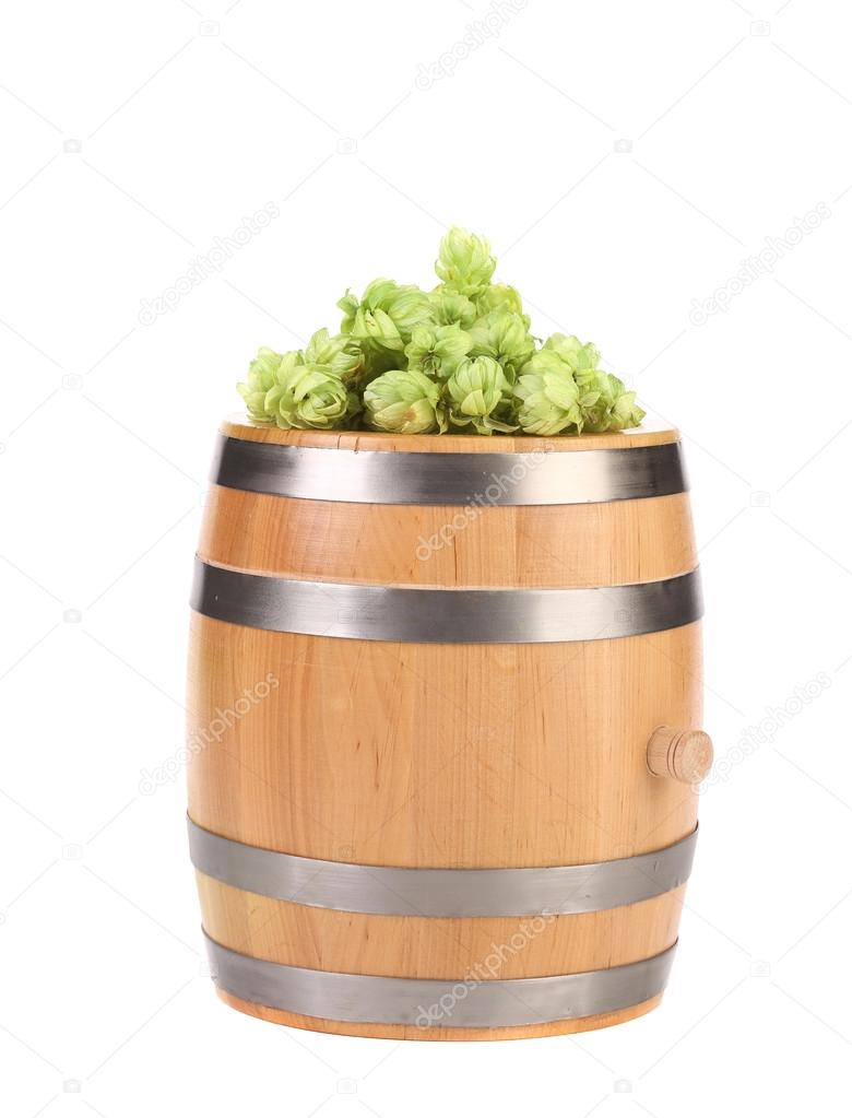 Barrel with hop on top.