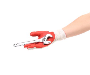 anahtarı elinde eldiven sunar.