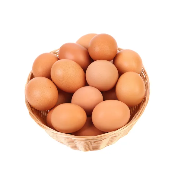 Brown eggs in the basket — Stock Photo, Image