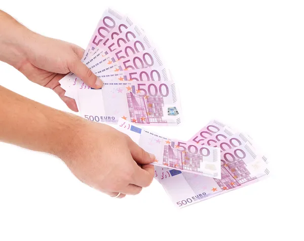 Hands counting euro bills. — Stock Photo, Image