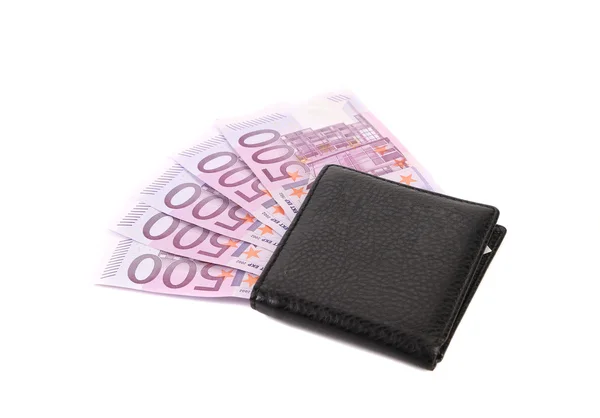 Five hundred euro in purse. — Stock Photo, Image