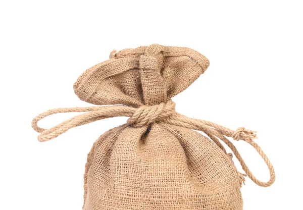 Closeup of sack tied up with rope. — Stock Photo, Image