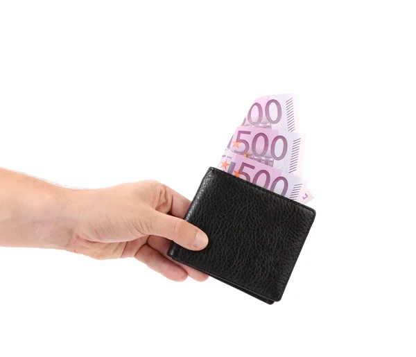 Five hundred euro in purse. — Stock Photo, Image