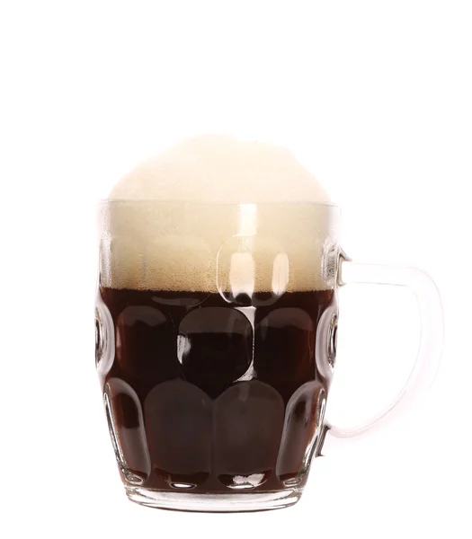 Closeup of mug full with brown beer. — Stock Photo, Image