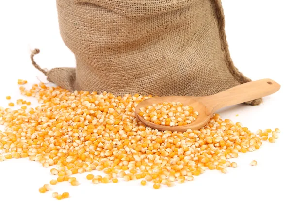 Saco con granos de maíz . —  Fotos de Stock