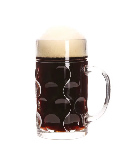 Closeup of mug full with brown beer. — Stock Photo, Image