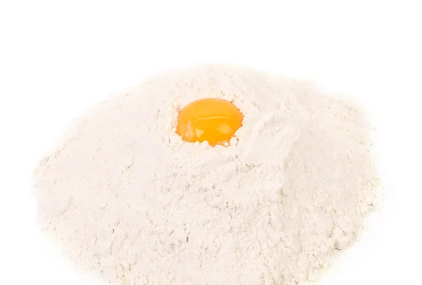 Tuorlo d'uovo su farina . — Foto Stock