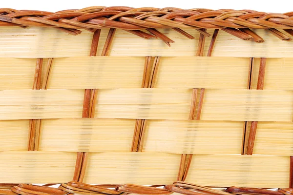 Closeup of yellow wicker basket. — Stock Photo, Image