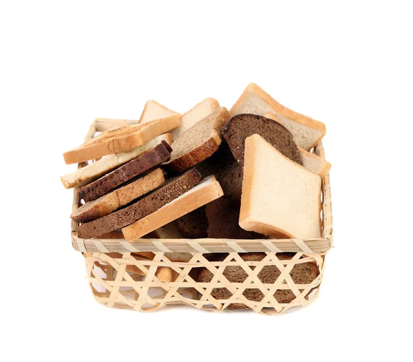 Sliced bread in a basket. — Stock Photo, Image
