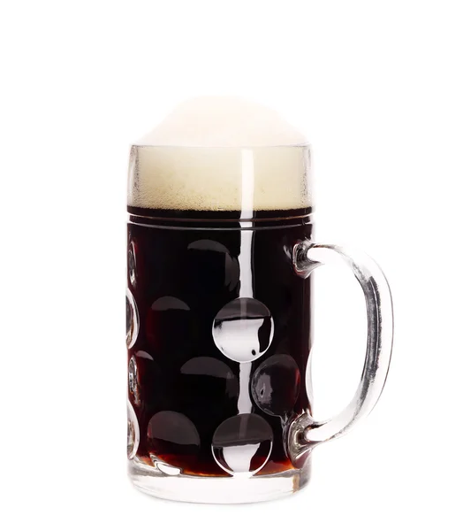 Caneca grande com cerveja marrom . — Fotografia de Stock