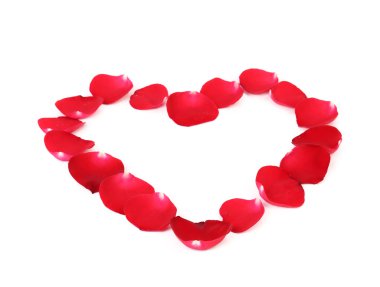 güzel kalp kırmızı gül yaprakları