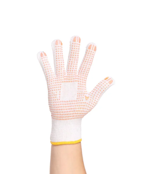 Thin work glove with red pimple. — Stock Photo, Image