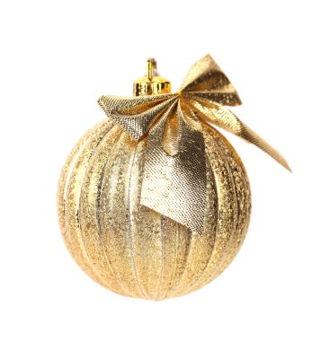 kurdele ile altın Noel top.