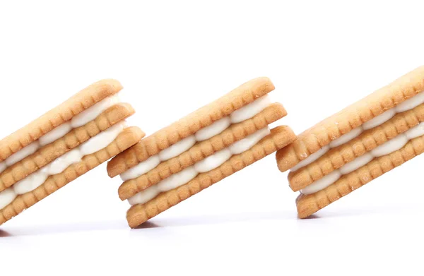 Varias galletas con chocolate blanco . — Foto de Stock